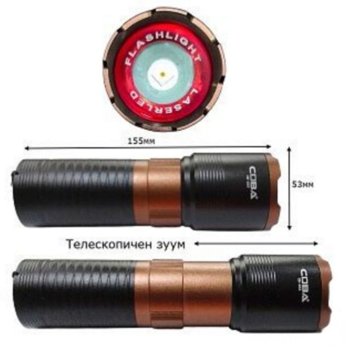 Мощен LED фенер с 2000 м обхват – USB-C, Power Bank