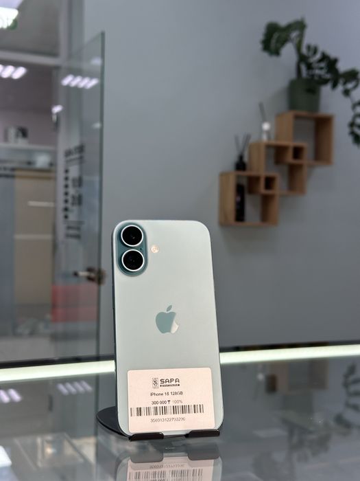 айфон 16 зеленый 100%