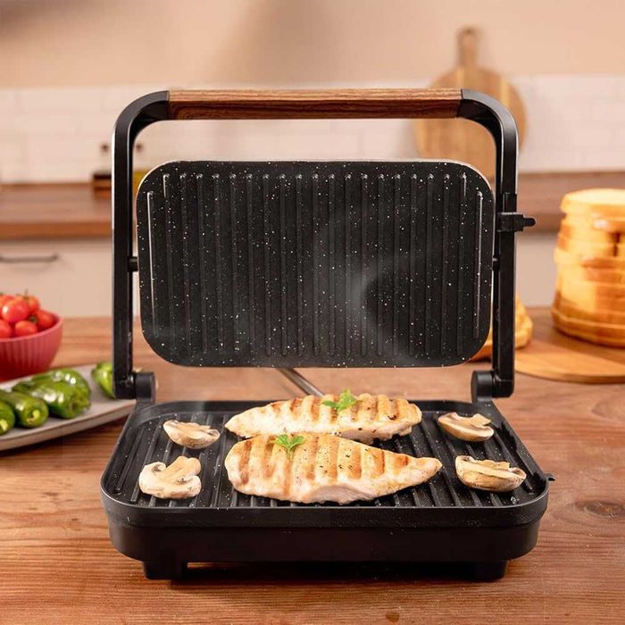 Грил Cecotec Rock'Ngrill 1300 Wood, Мощност 1300W, покритие Rockstone