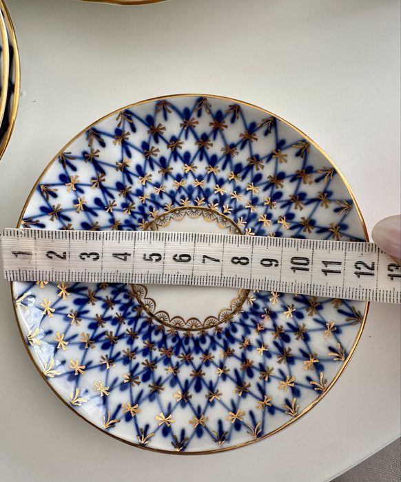 Кобалтова мрежа ЛФЗ, сервиз за чай.