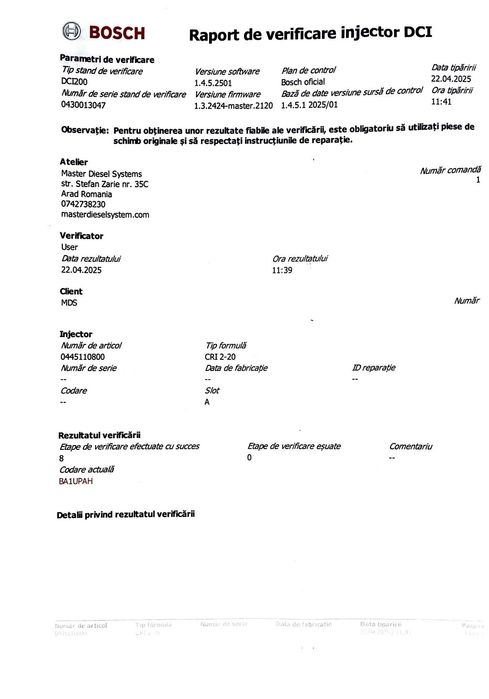 Injectoare Renault/Dacia 1.5 dCi (0445110800)