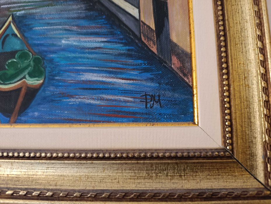 Авторска картина "ВЕНЕЦИЯ",темпер с рамка.