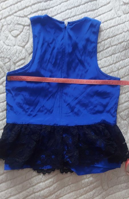 Top peplum dantelă albastru negru