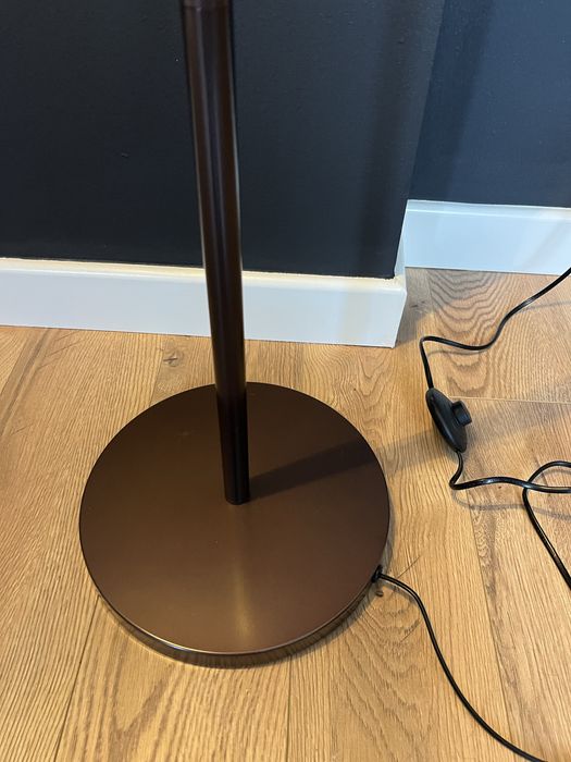 EDISHINE Lampă de Podea Arc 161cm Abajur din In Bej Reglabil cu Bec LED E27 – Maro