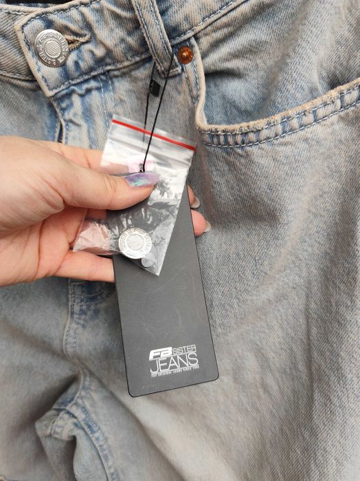 Нови накъсани дънки с висока талия Фишбон (New Yorker), М размер