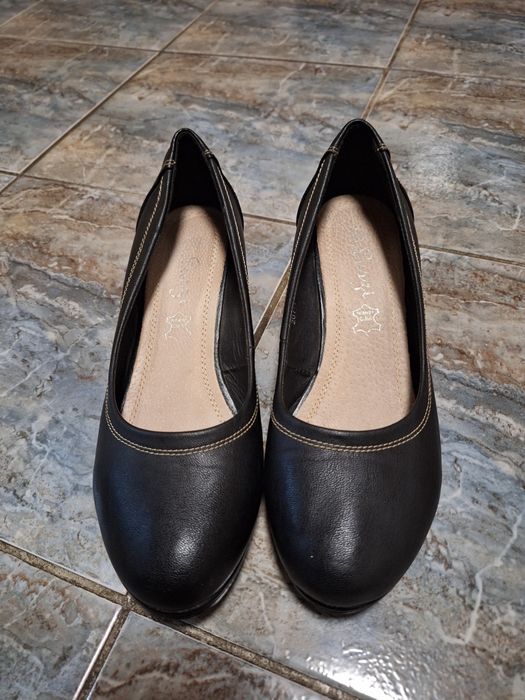 Pantofi piele cu platforma