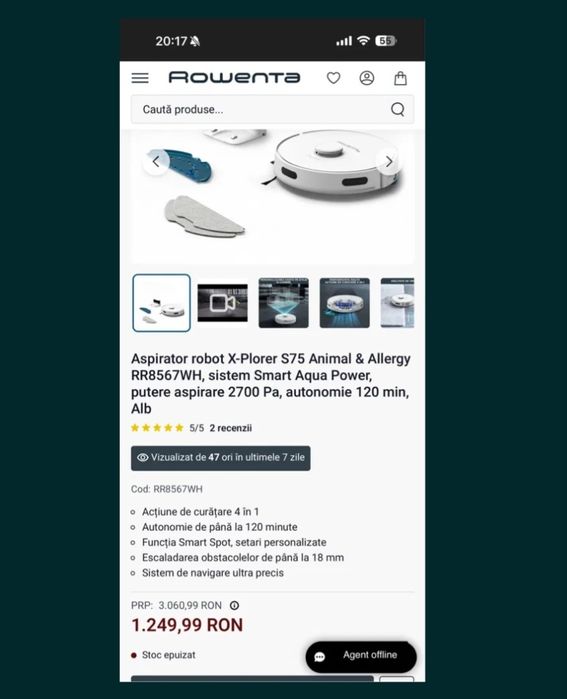 Aspirator robot rowenta x-plorer S75S