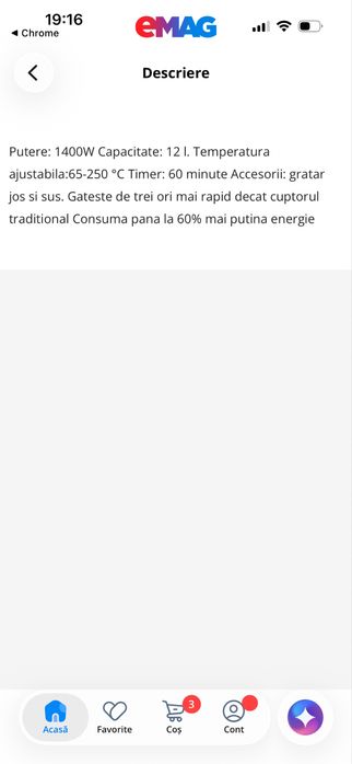 Cuptor cu grill electric de gatit