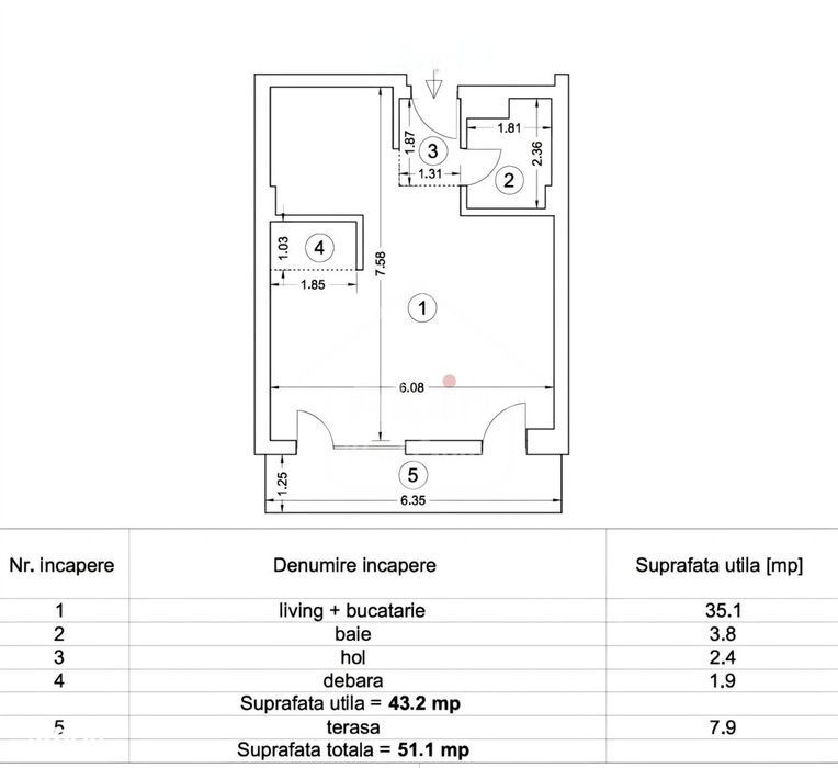Apartament Tip Studio Finisaje Superioare I Central