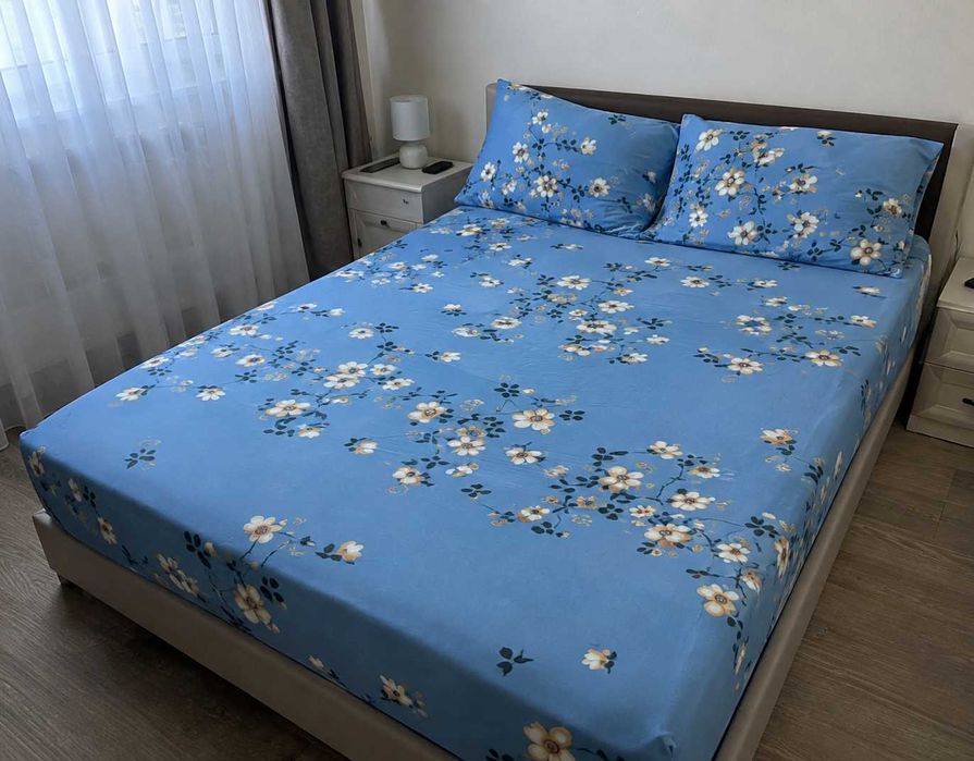 Husă de pat, 3 piese – bumbac satinat/finet – 2 variante