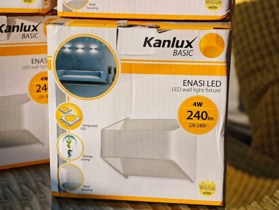 Kanlux 4 бр нови стенни аплици, бял алуминий