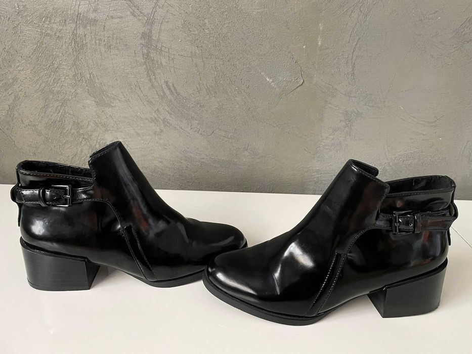 Ghete elegante cu toc mediu dama 37 negre Stradivarius