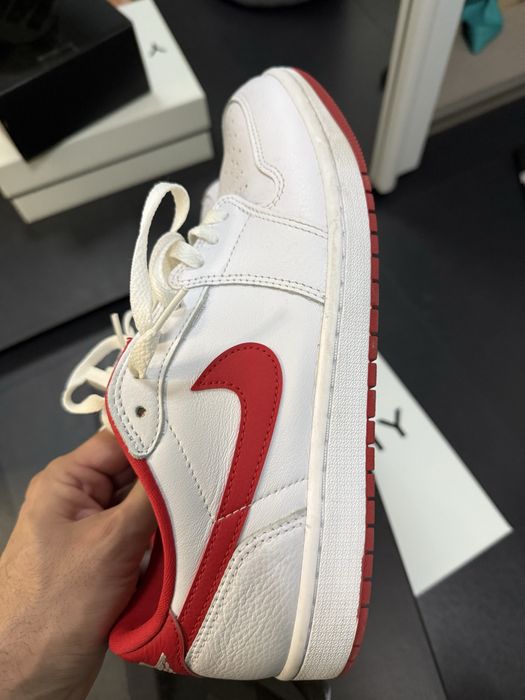 Nike jordan 1 low og white/red размер 44,5