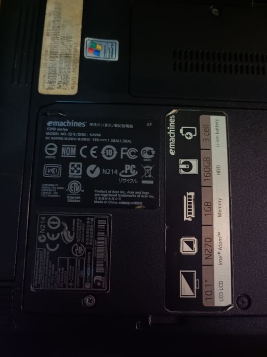 Нетбук Emachines e250