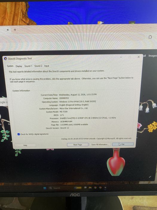 Pc Gaming Complet i5 1040f 16gb gtx 1050ti