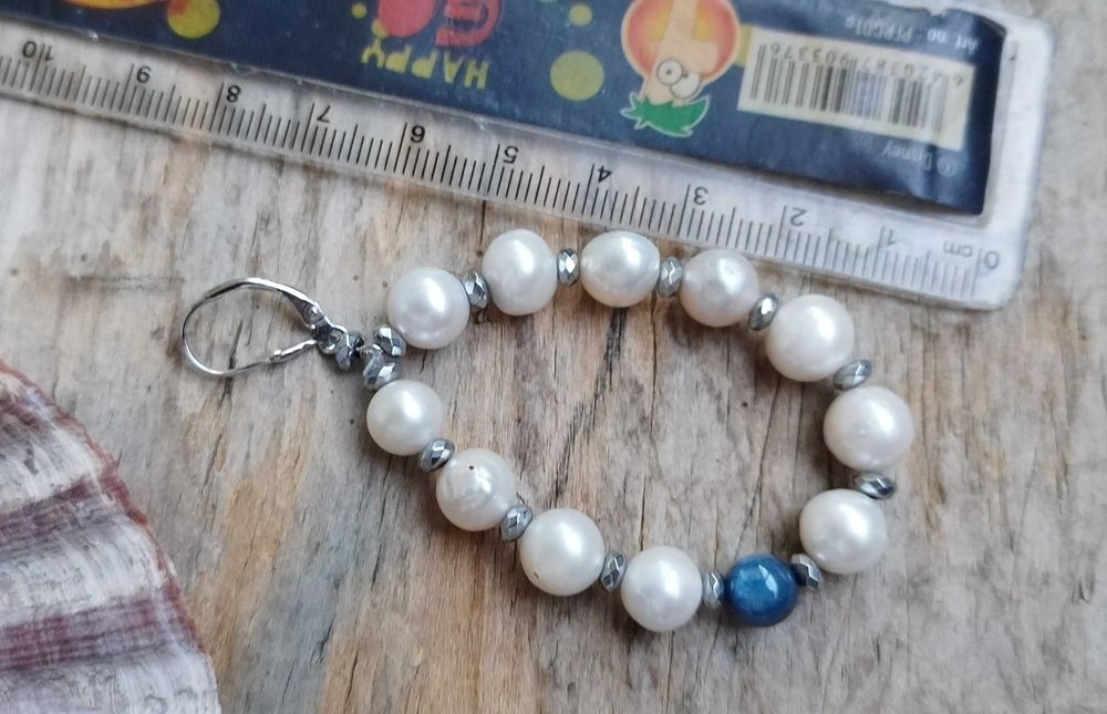 Cercei perle de cultura, kianyte, argint 925 rodiat