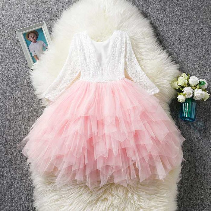 Rochie/rochita de ocazie dantela si volane