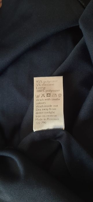 Rochie de zi cu imprimeu punctat - bleumarin închis