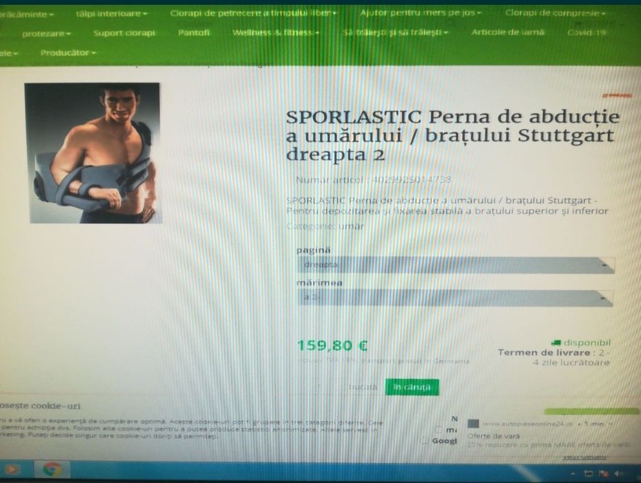 Vând Sporlastic perna de abducție pentru umăr și bratul drept