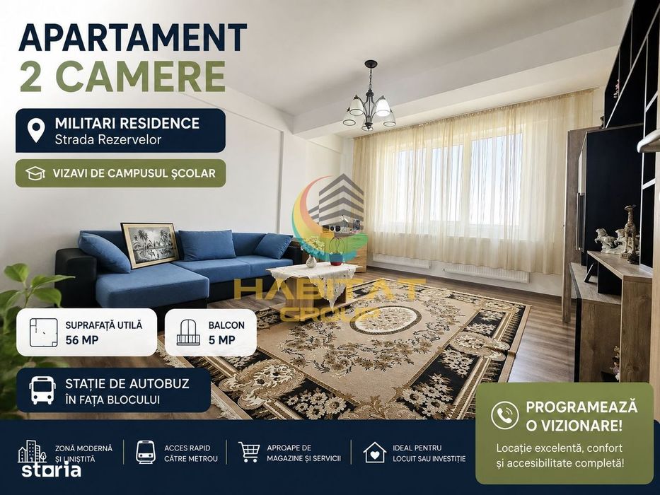 Vânzare Apartament 2 camere | Militari Residence | Rezervelor | Campus