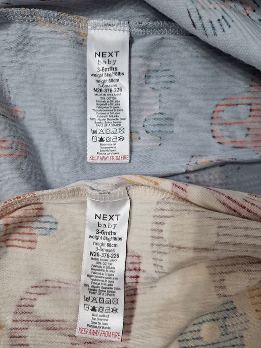Set NEXT 3 salopete cu fermoar si botosei baieti 3-6 luni / 68