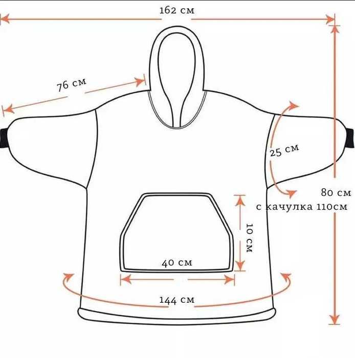 Пухкави Tопли Unisex Плюшени Одеяла с Ръкави и Качулка Супер Подарък