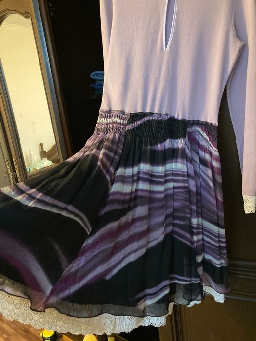 Rochie lila/mov, matase/bumbac