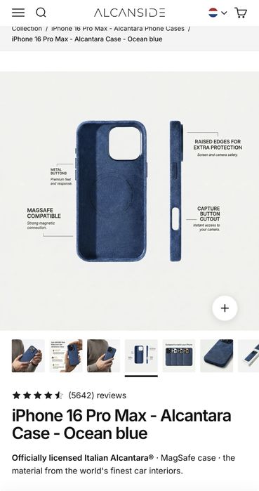 Калъф от алкантара за iPhone 16 Pro Max