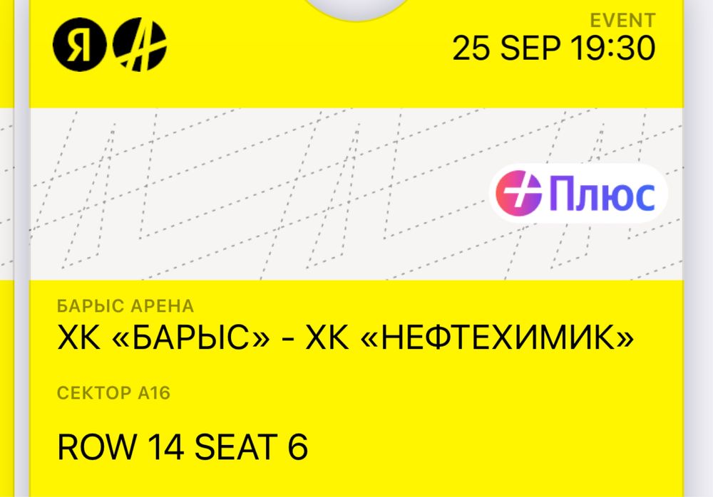 Билеты Барыс-Нетфихимик