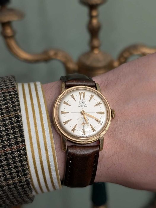 Ceas vintage UMF Ruhla placat cu aur de 20 microni
