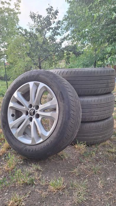 OFERTA! Set 4 Jante Aliaj 17" Originale Citroen C5 / Peugeot 508 /407/ 607, 5x108 + Anvelope Vara Goodyear DOT 2023