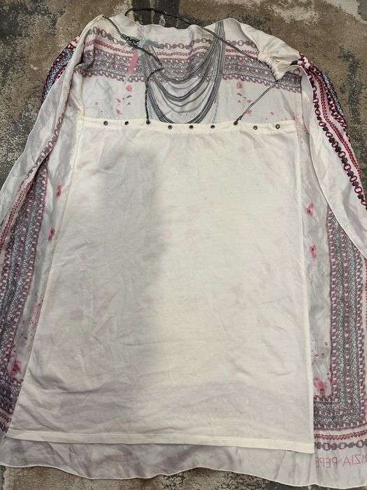 Оригинален Patrizia Pepe копринен топ/туника  с колие, размер 1