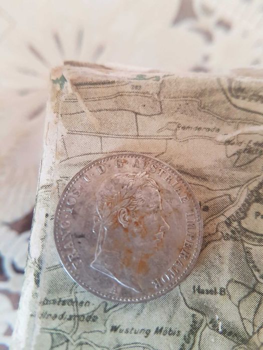 Монета 1858 АВСТРИЯ с крал Франц Йосиф 1/4 флорин сребро