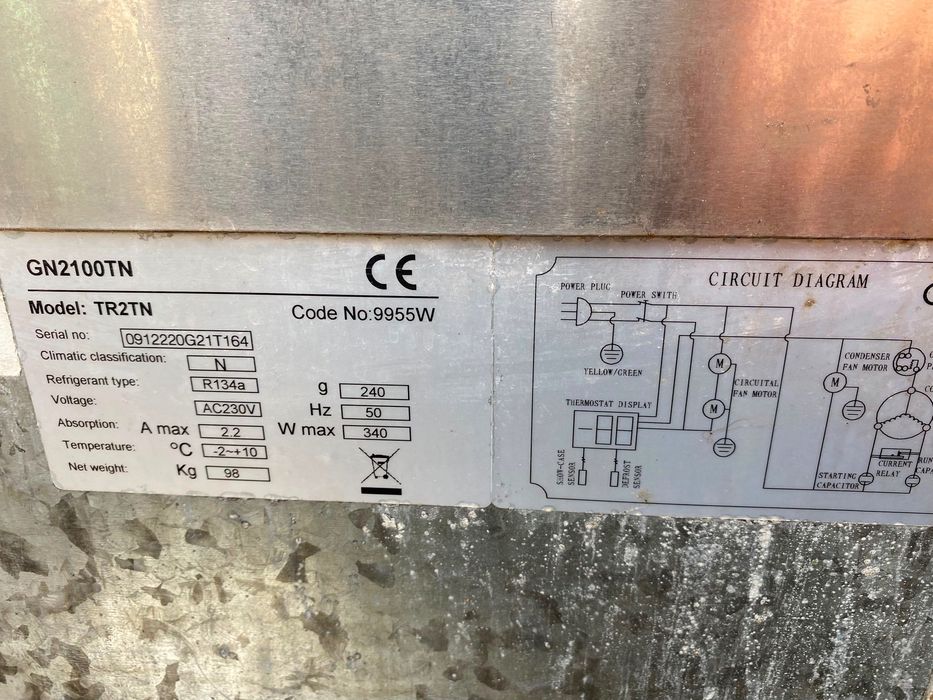 Masă rece refrigerare la 2 uși Green Frost GN2100TN de vânzare