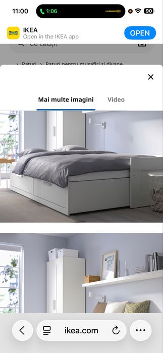 Pat divan cu 2 sertare