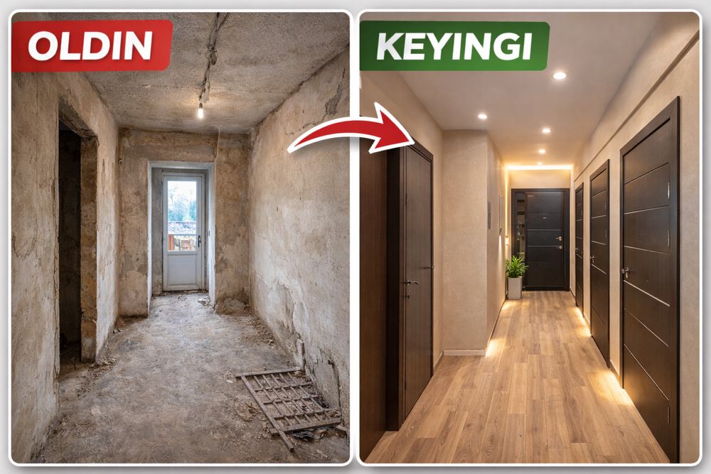 Kvartira Remonti m² bo‘yicha | Ремонт по площади пола