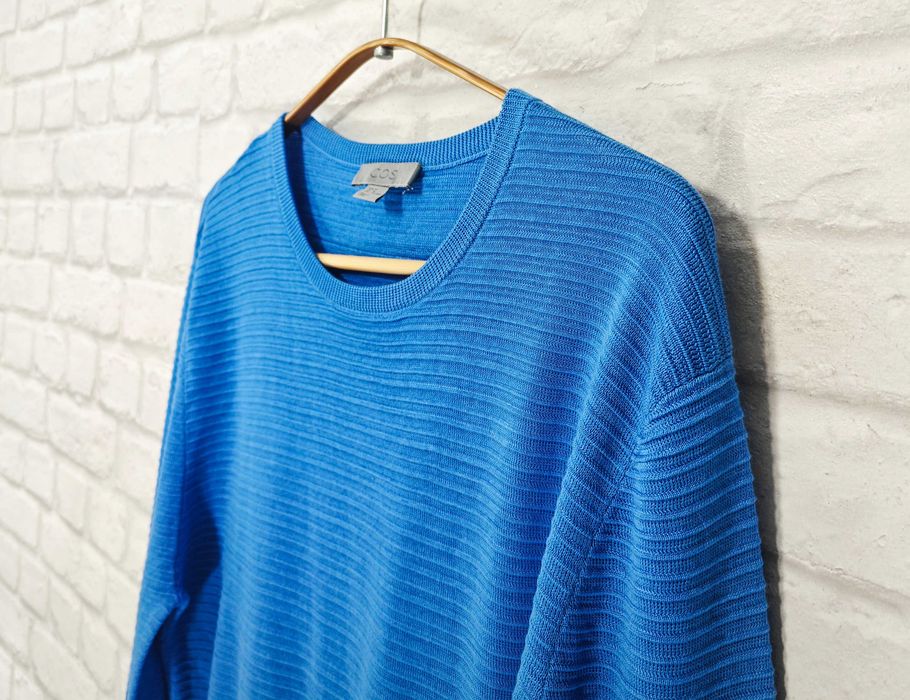 COS Мъжки син памучен пуловер размер М