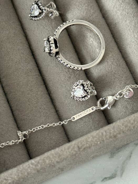 Oferta! Pandora set cercei , lantisor si inel 7