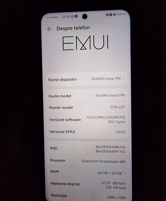 Telefon huawey y90  9 GB RAM