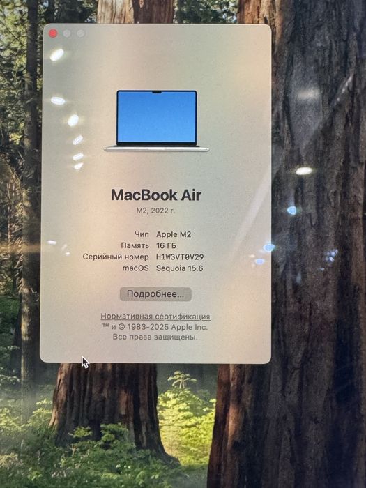 Macbooc m2 air 256/16  100% емкость