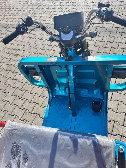 Tricuclu Electric Forte Cargo 1000 Basculare Hidaulica Baterie Litiu
