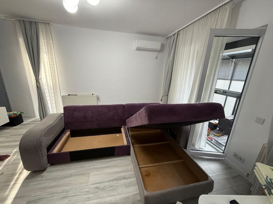 Vând canapea cu șezlong Monza Euromobila cu 2 spații de depozitare