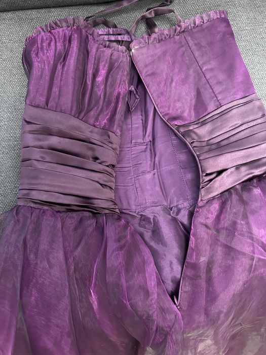 Rochie de seara XS/S, mov, lungime medie