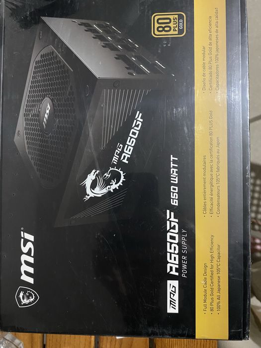 Sursa MSI MPG A650GF, 80 PLUS® Gold, 650W, ARGB, PFC Pasiv