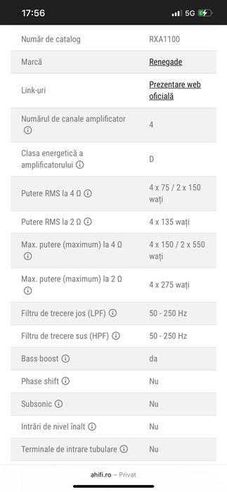 Amplificator Renegade RXA1100