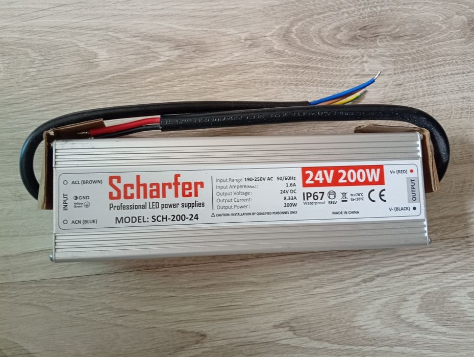 Sursa de alimentare profesionala banda led marca Scarfer 24V 200W IP67