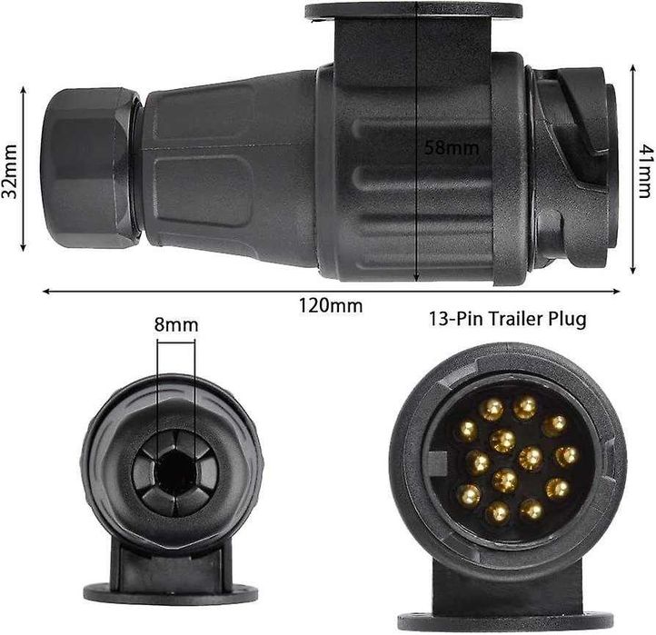 13 Пина Букса за ремарке караван и Адаптор конектор преходник 13 Pin