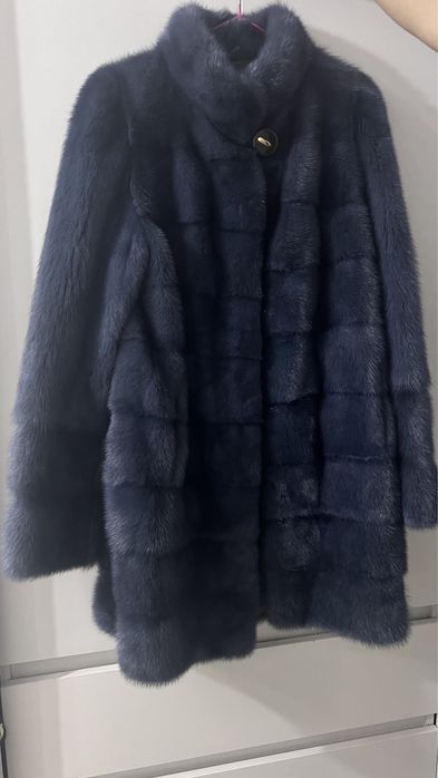 Норковая шуба графит