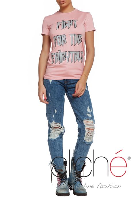 CLICHE чисто нова тениска в бебешко розово