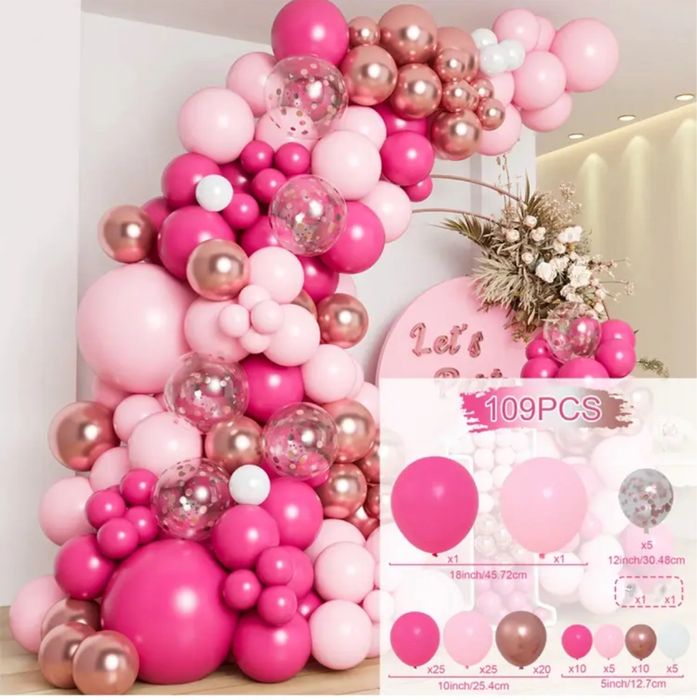 Kit de baloane pentru arcada roze/roz/albastru/unicorn